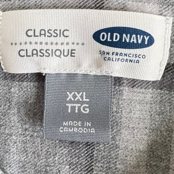 Old Navy Womens Button Up Shirt XXL Gray White Plaid Lightweight Flannel - Picture 4 of 5
